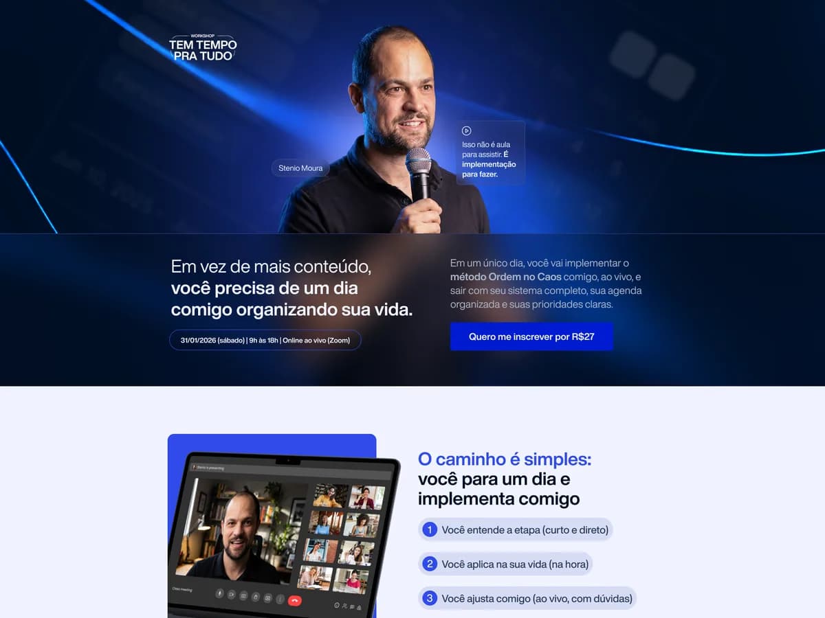 WS Tem Tempo pra Tudo — Página de Vendas